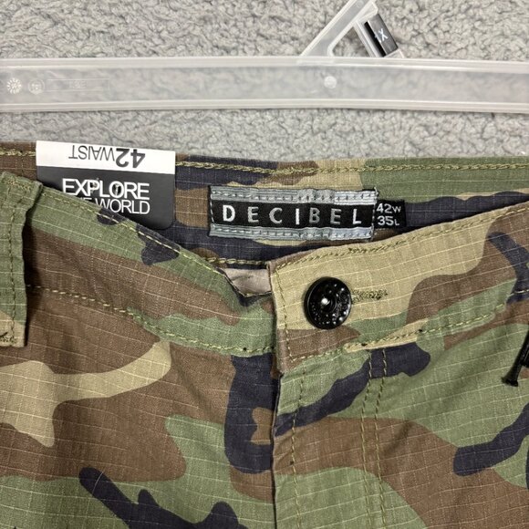 Decibel Men's Camo Rip Stop Stretch Pants Distressed Straight Leg 42W X 35L NWTs - Picture 7 of 11